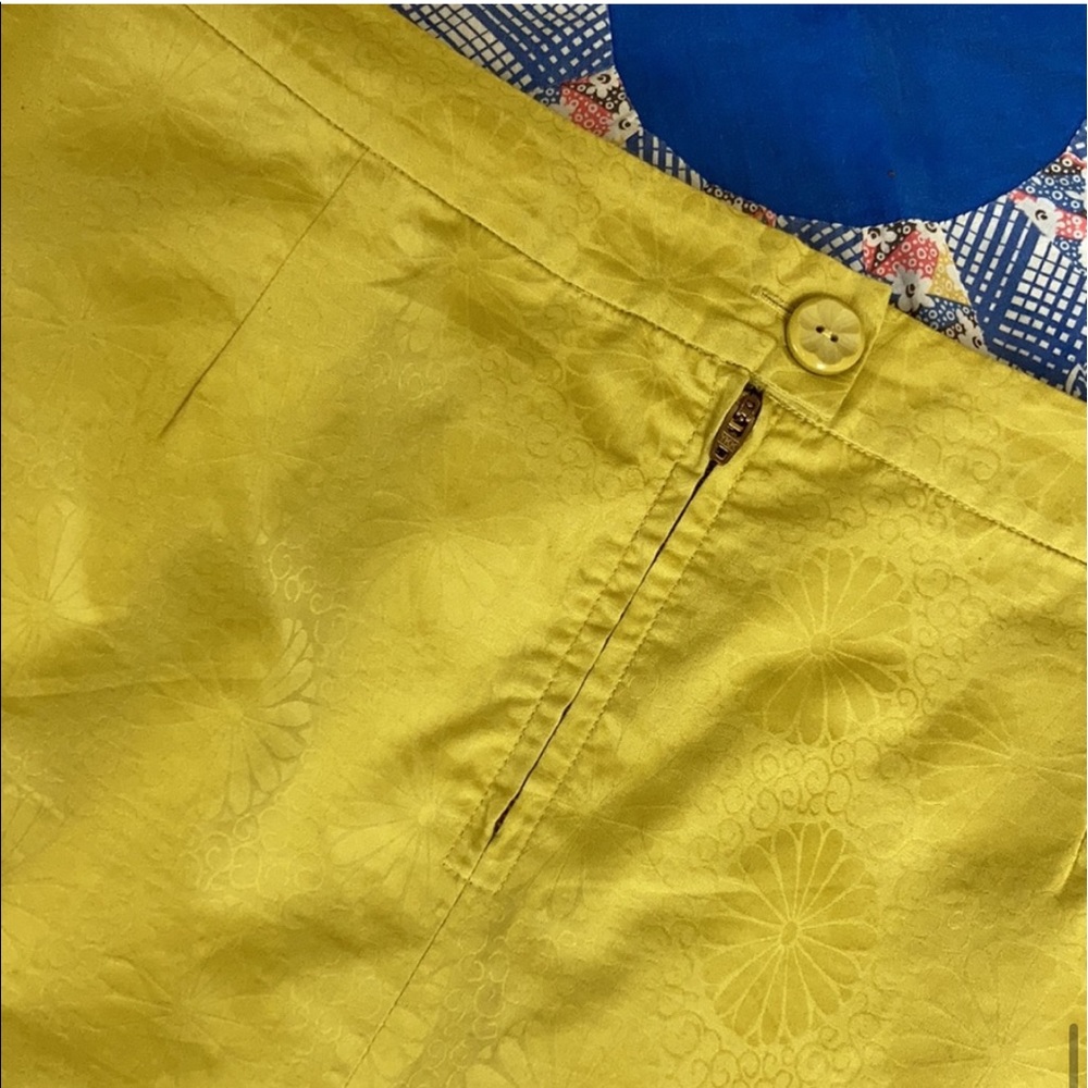 Anthropologie Tulip Floral Mustard Skirt 12 - Picture 7 of 11